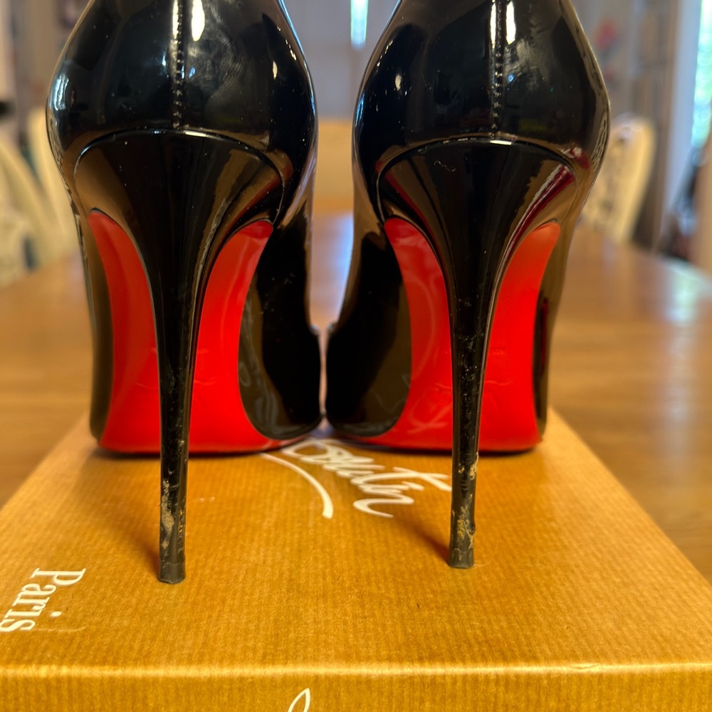 Christian Louboutin Hot Chick 100mm Black Patent Stiletto Pumps